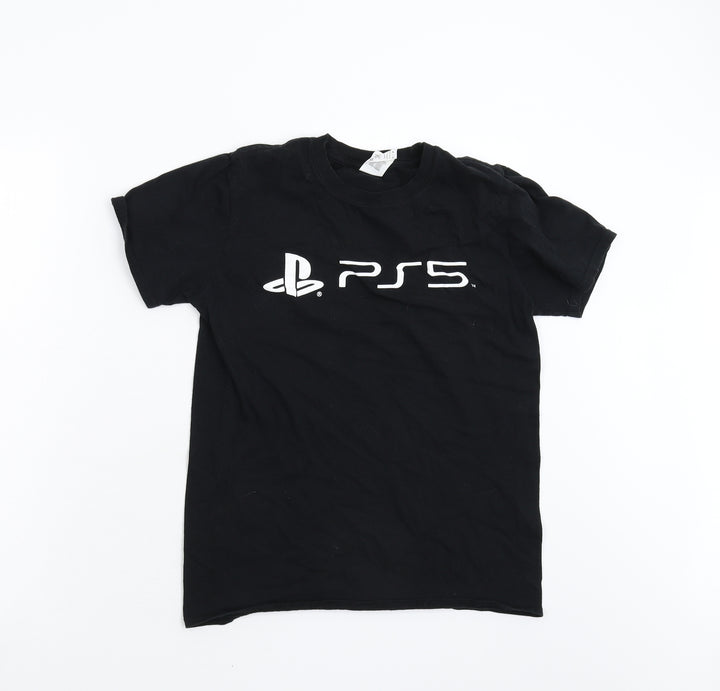 Gildan Boys Black   Basic T-Shirt Size M  - Play Station