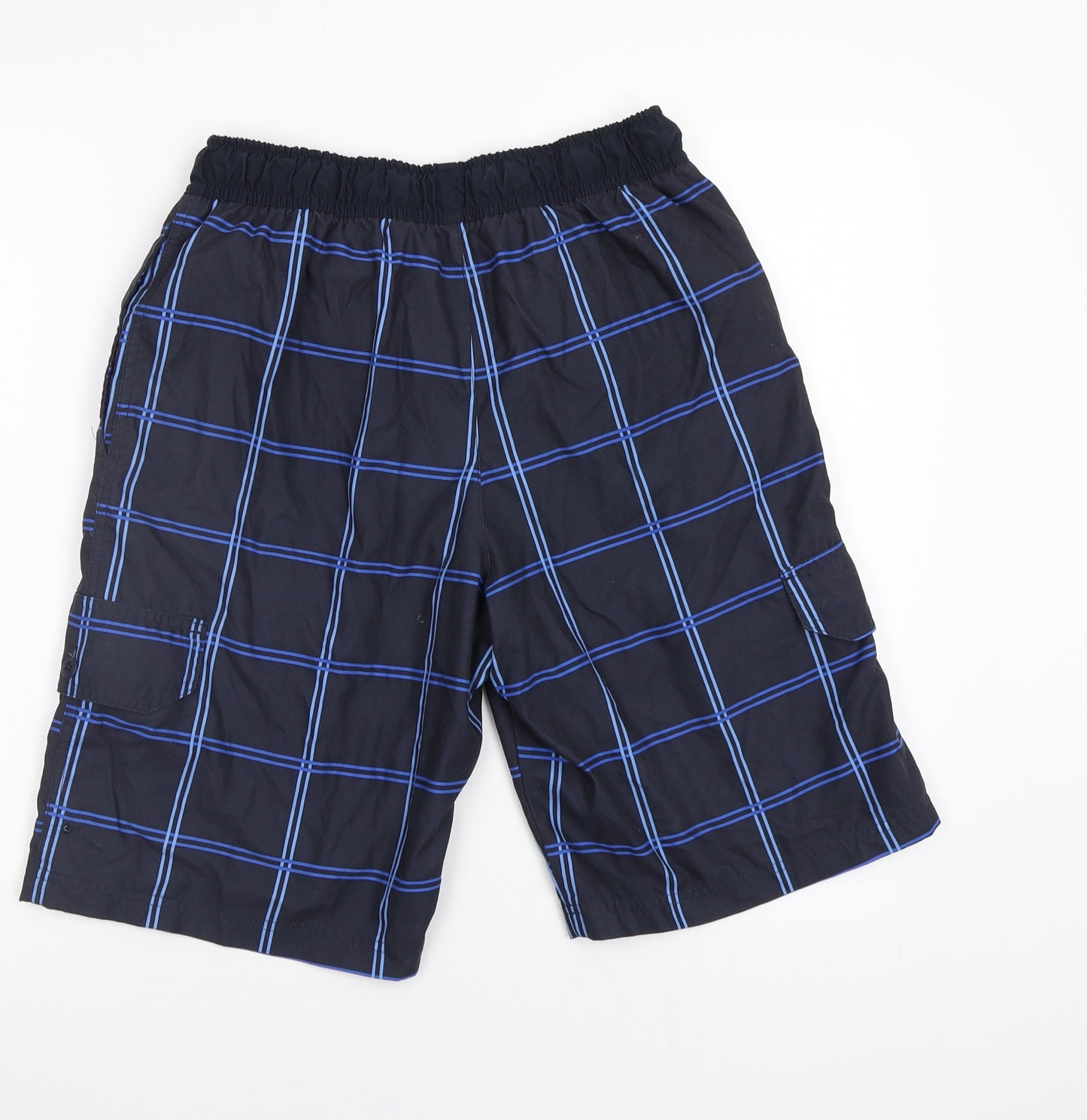 Nike Mens Blue Check  Sweat Shorts Size S - Elastic Waist Band