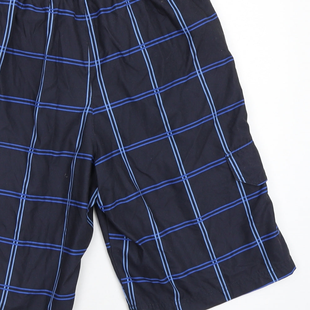 Nike Mens Blue Check  Sweat Shorts Size S - Elastic Waist Band