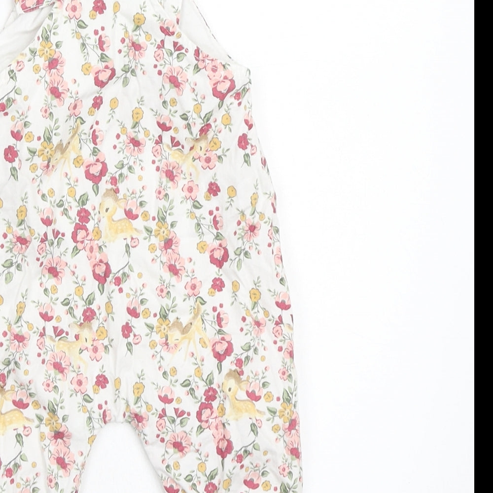 TU Baby White Floral  Coverall One-Piece Size 0-3 Months