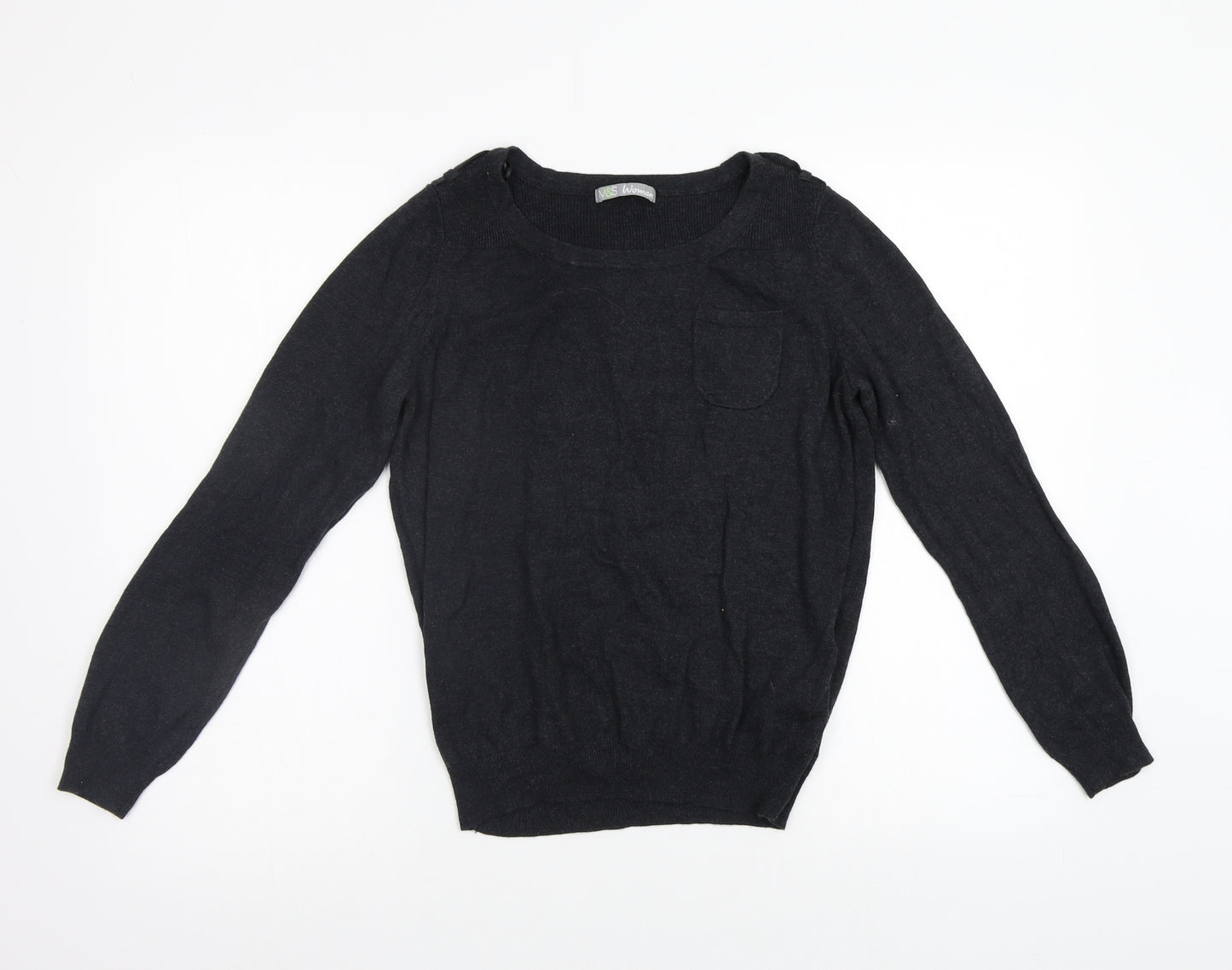M&S Womens Grey   Pullover Jumper Size 12