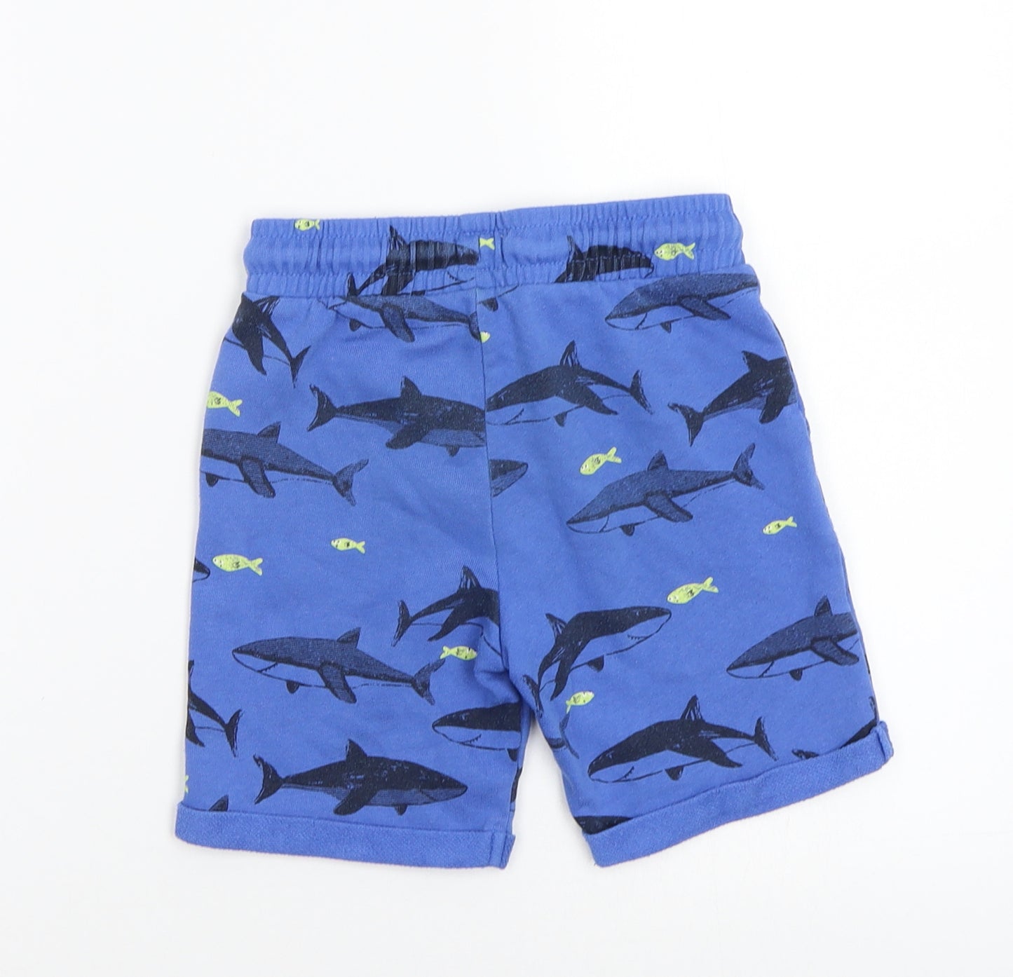 F&F Boys Blue Geometric  Sweat Shorts Size 4-5 Years - Sharks