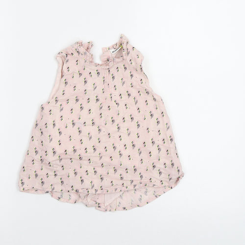 Fearne Girls Pink Geometric  Basic Blouse Size 2-3 Years