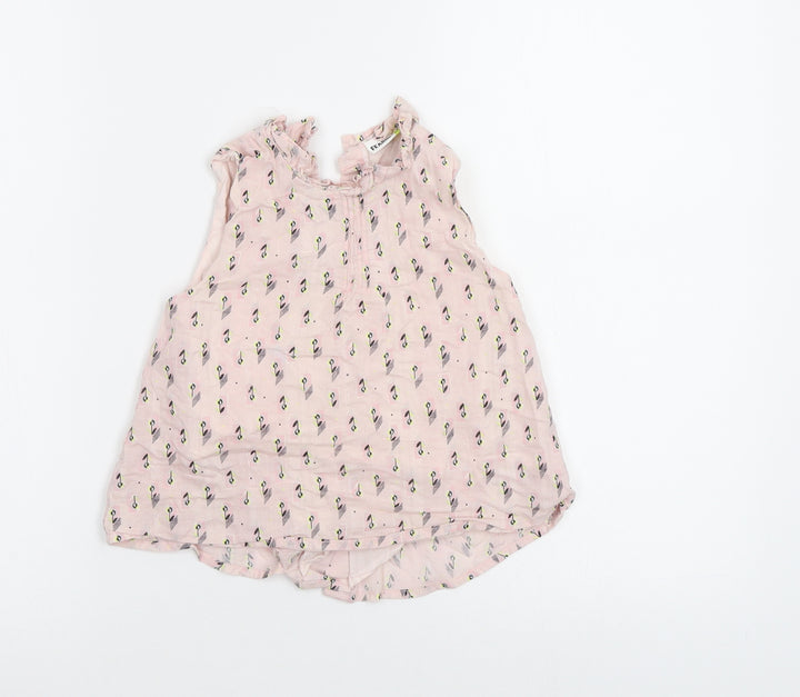 Fearne Girls Pink Geometric Basic Blouse Size 2-3 Years
