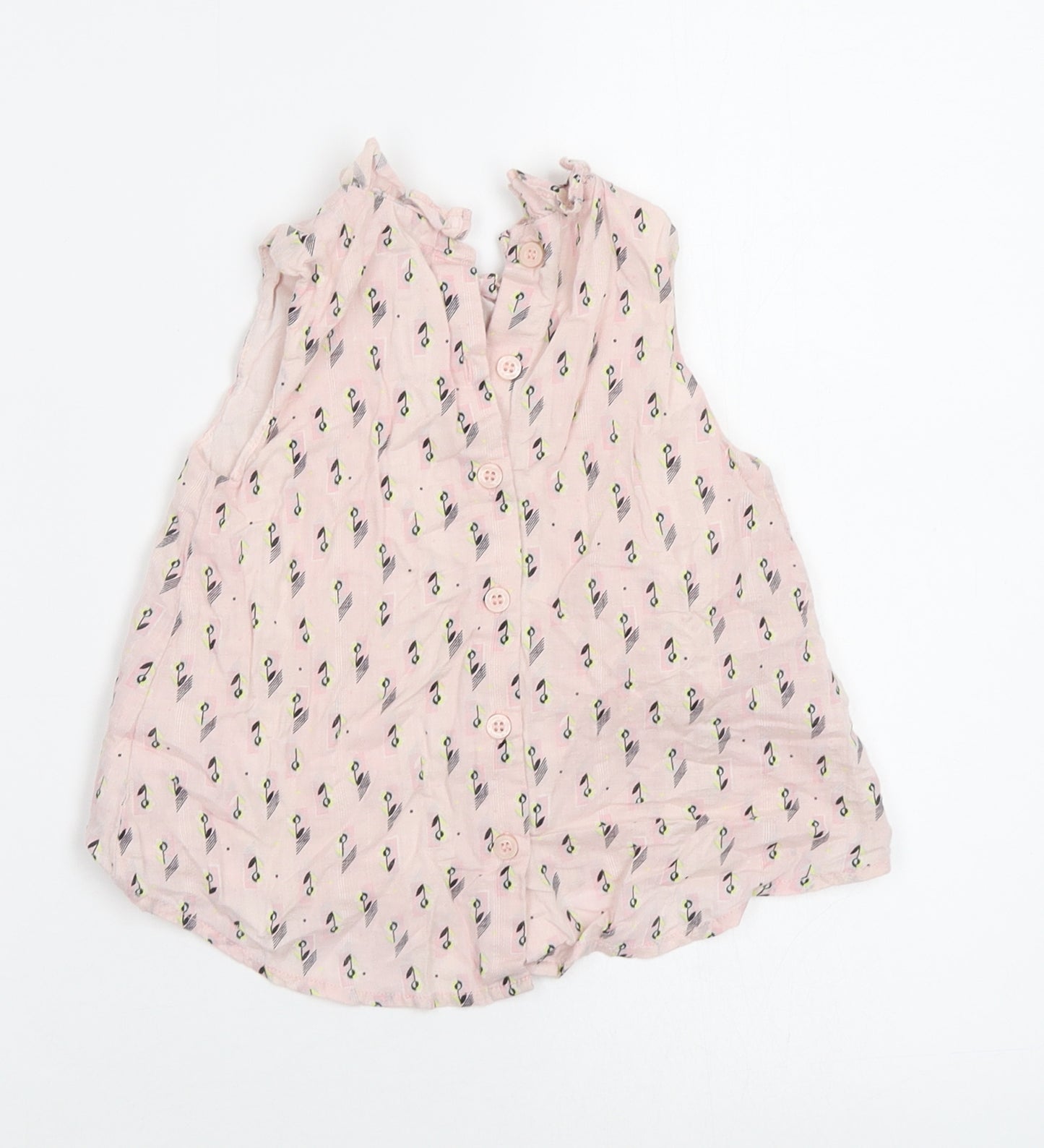 Fearne Girls Pink Geometric  Basic Blouse Size 2-3 Years
