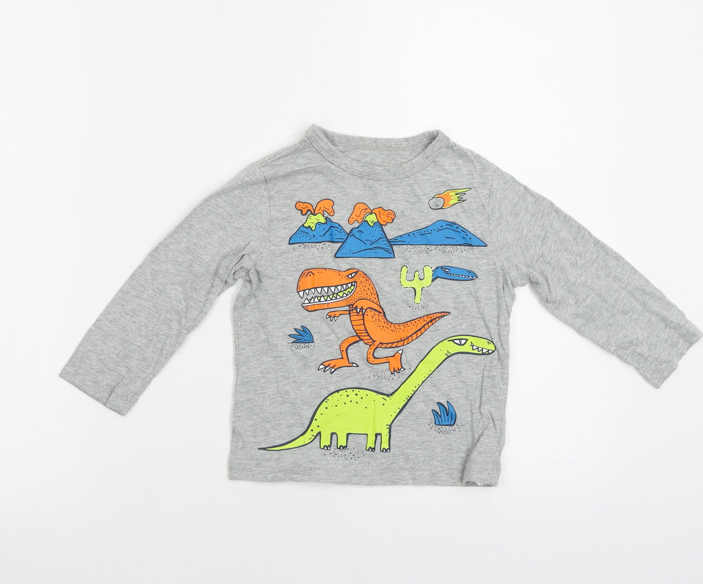Gap Boys Grey   Basic T-Shirt Size 3 Years  - Dinosaur
