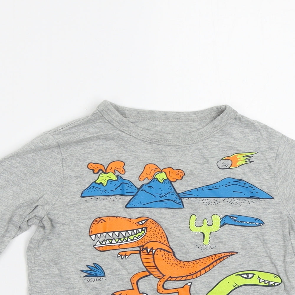 Gap Boys Grey   Basic T-Shirt Size 3 Years  - Dinosaur
