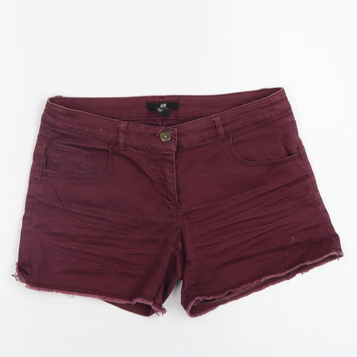 H&M Womens Purple   Cut-Off Shorts Size 6