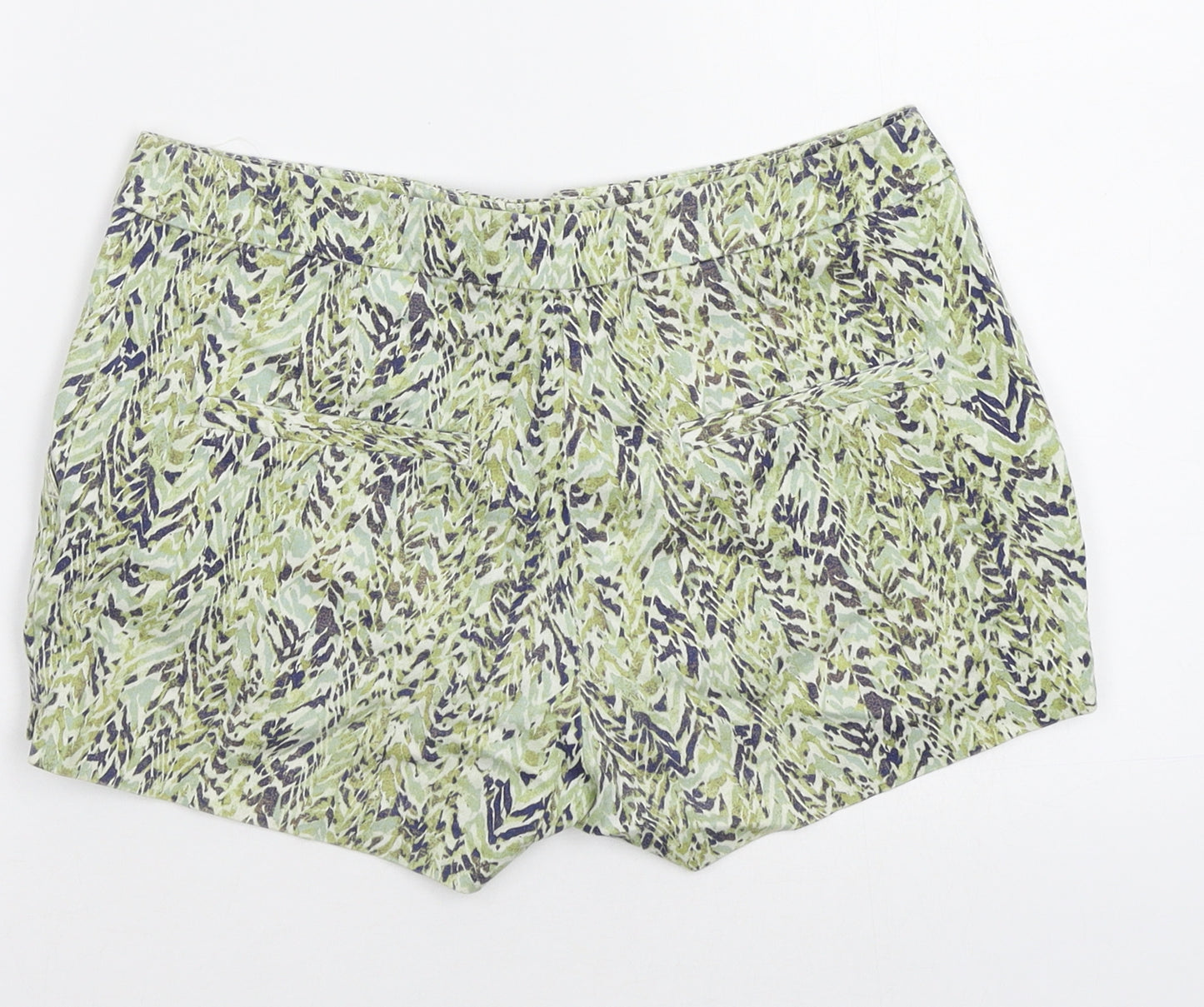H&M Womens Green Animal Print  Bermuda Shorts Size 6