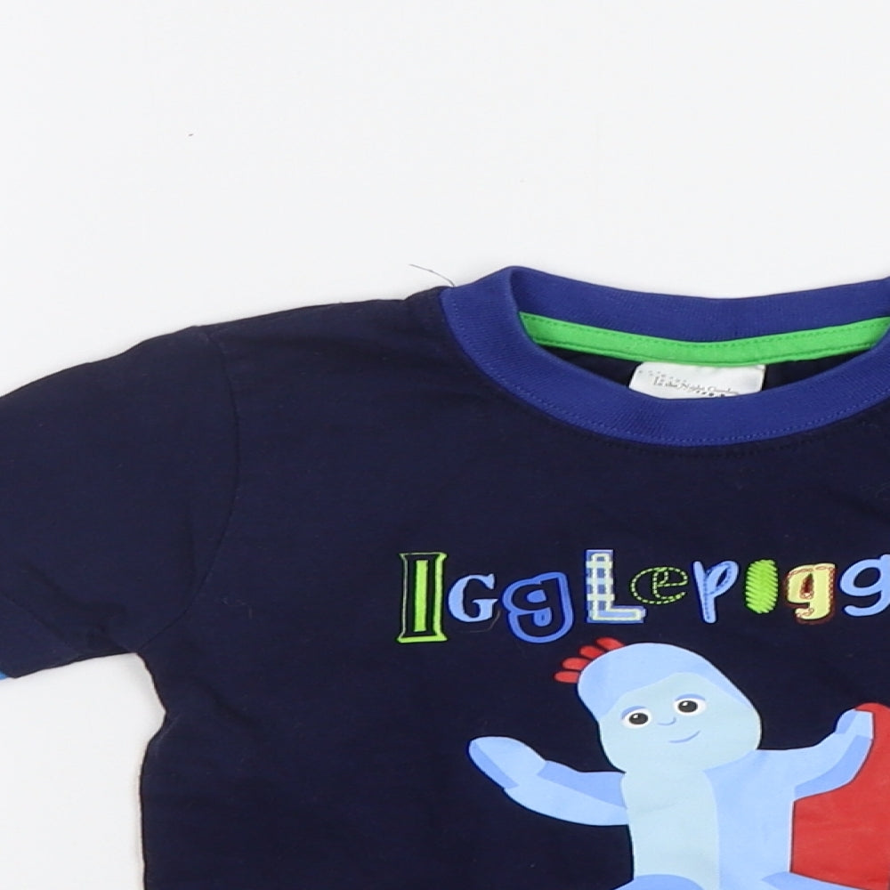 In the Night Garden Boys Blue Striped  Basic T-Shirt Size 2-3 Years  - Iggle Piggle