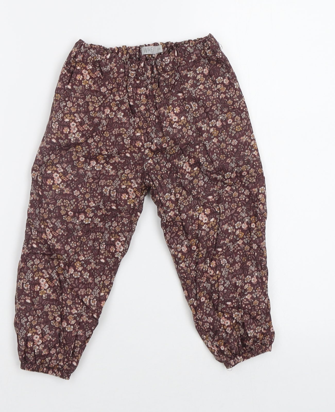 Wheat Girls Brown Floral  Jogger Trousers Size 2 Years