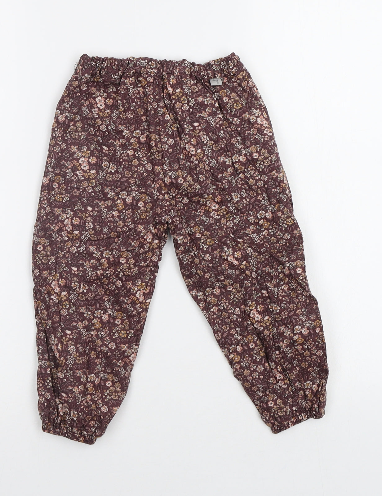Wheat Girls Brown Floral  Jogger Trousers Size 2 Years