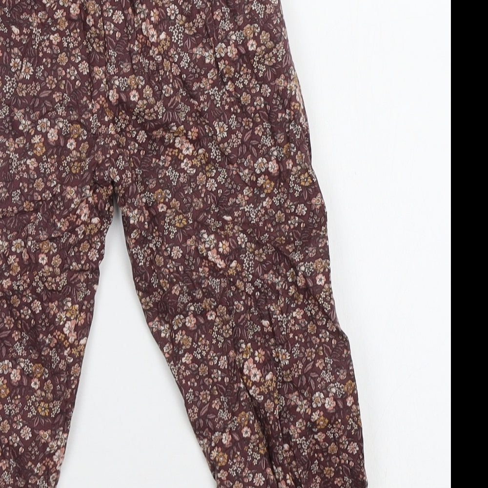 Wheat Girls Brown Floral  Jogger Trousers Size 2 Years