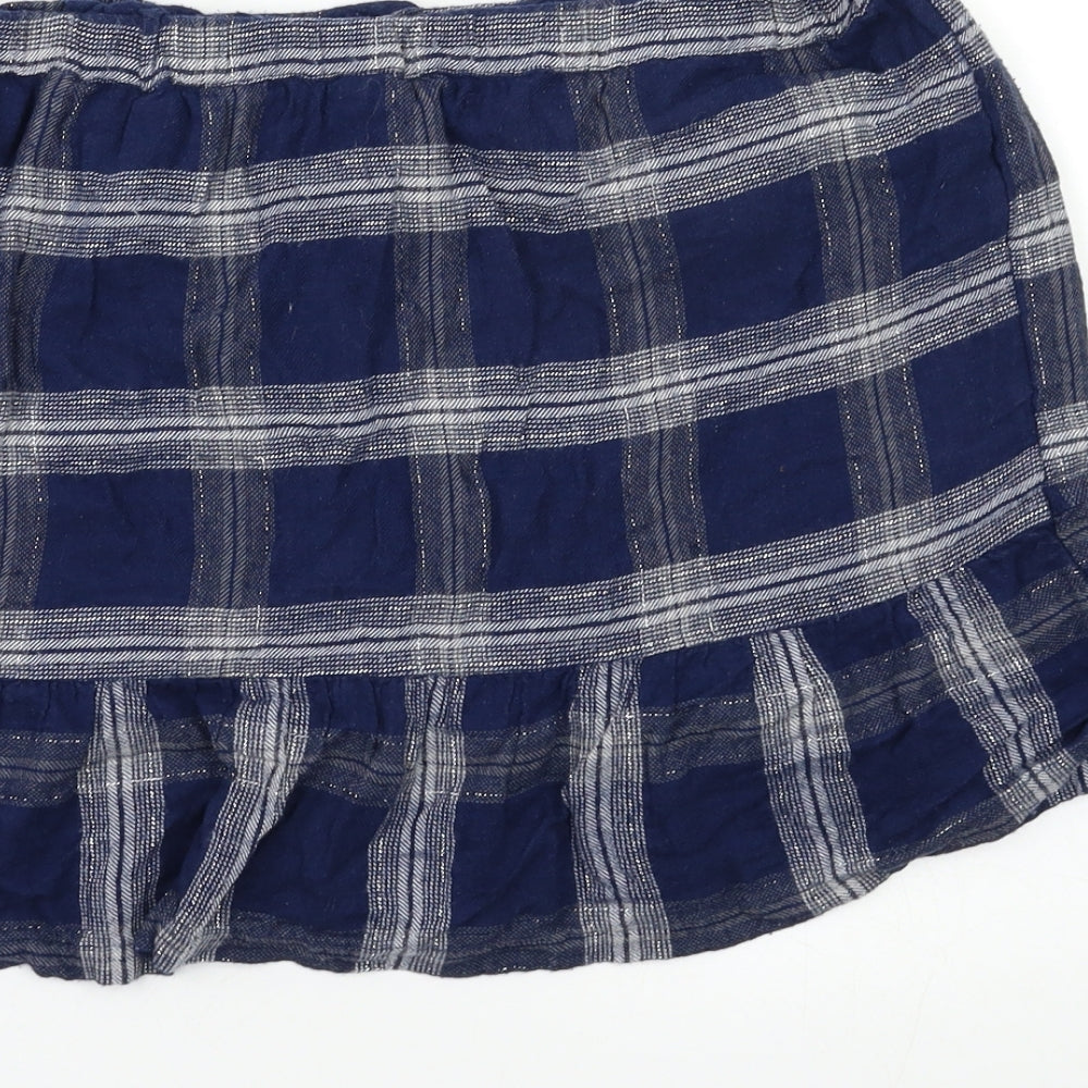 TU Girls Blue Check  Flare Skirt Size 12 Years
