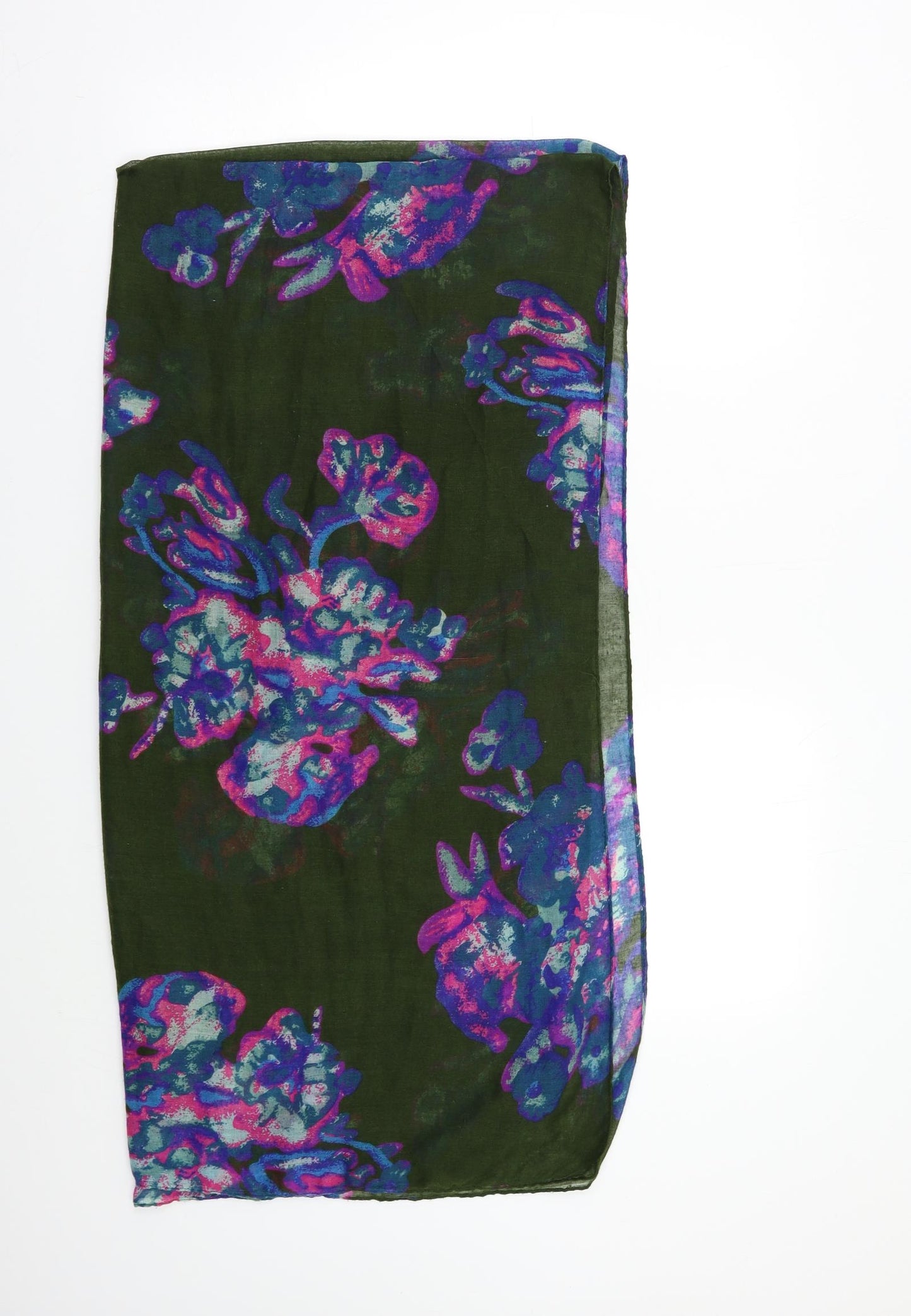 Preworn Womens Green Floral   Scarf