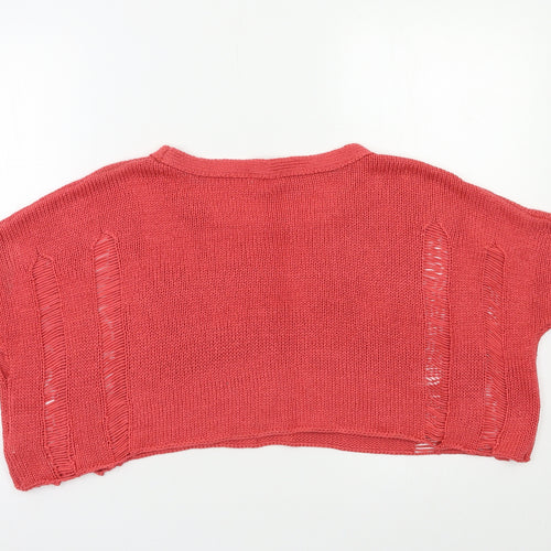 I Love H81 Womens Red   Pullover Jumper Size M  - Cropped
