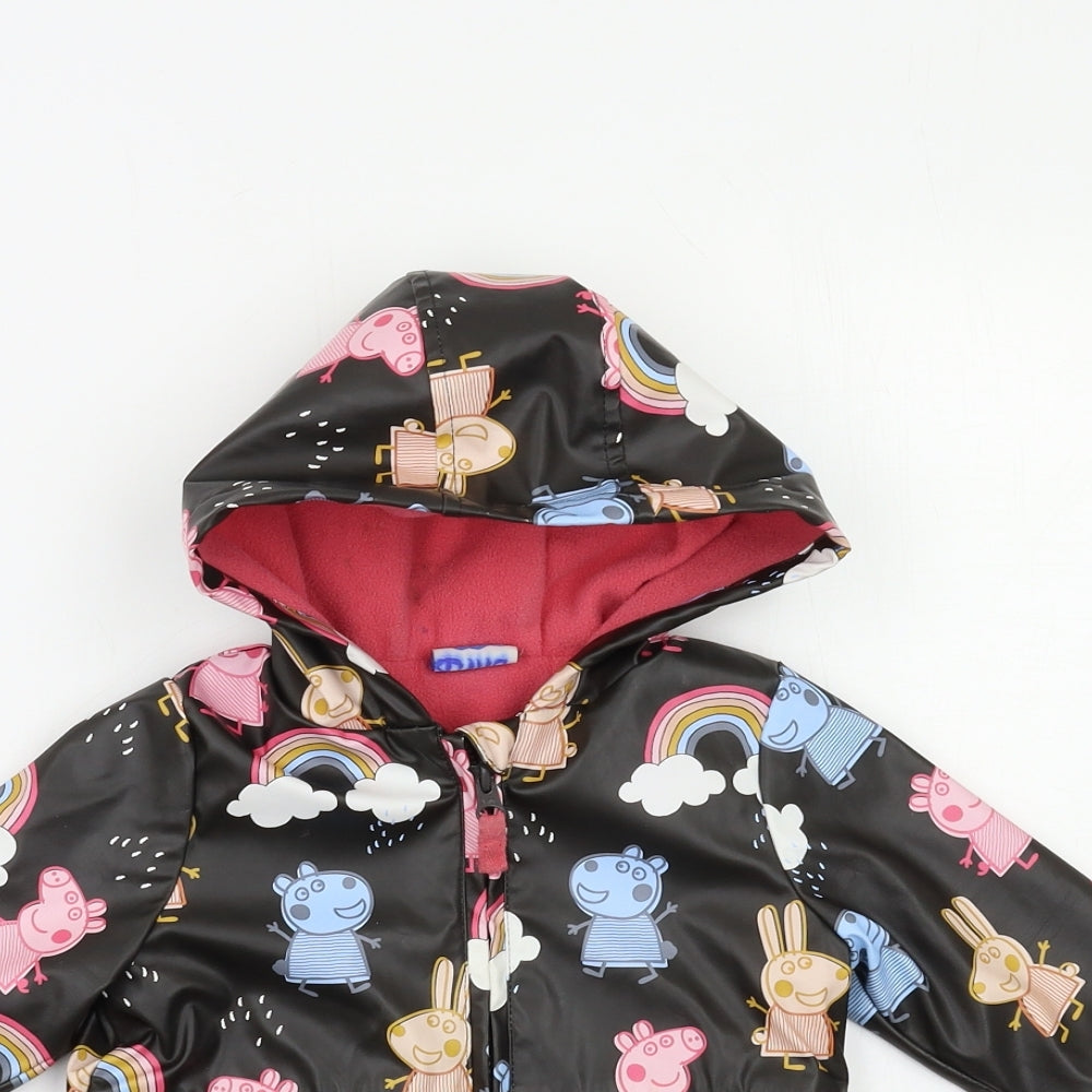 George Baby Black Geometric  Jacket  Size 12-18 Months  - Peppa Pig