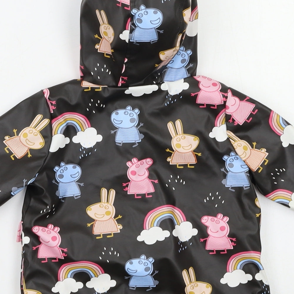 George Baby Black Geometric  Jacket  Size 12-18 Months  - Peppa Pig