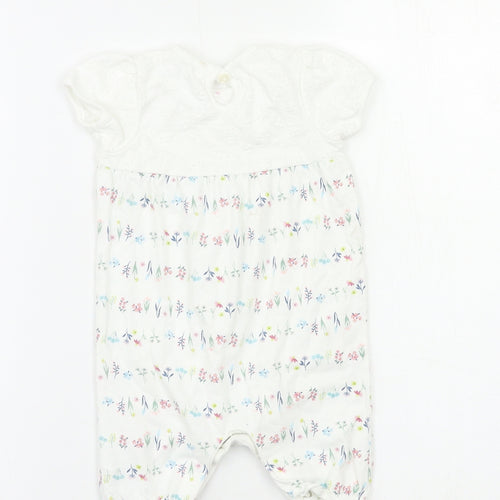 George Baby White Floral  Babygrow One-Piece Size 3-6 Months