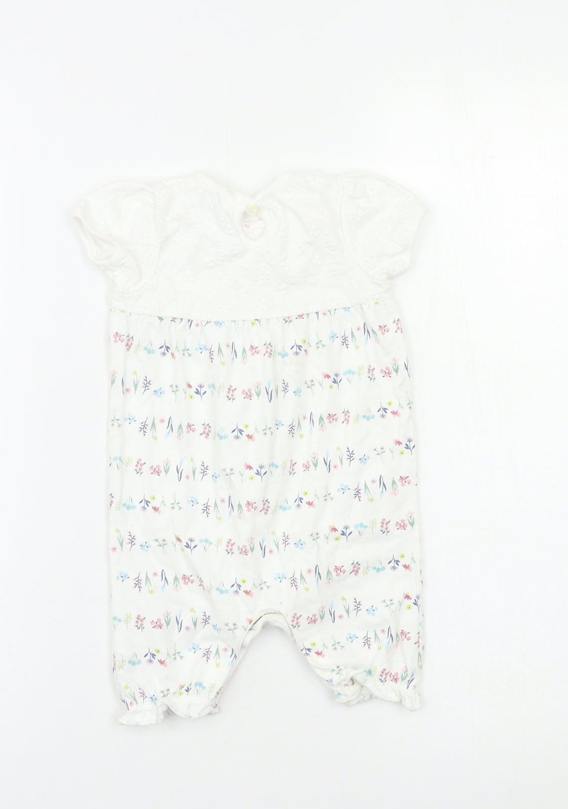 George Baby White Floral  Babygrow One-Piece Size 3-6 Months