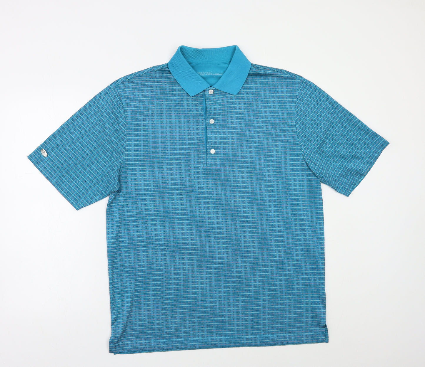 Preworn Mens Green Striped   Polo Size L