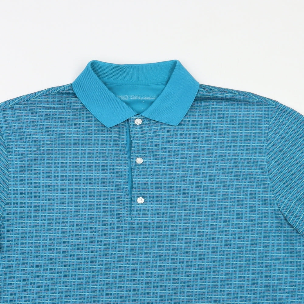 Preworn Mens Green Striped   Polo Size L