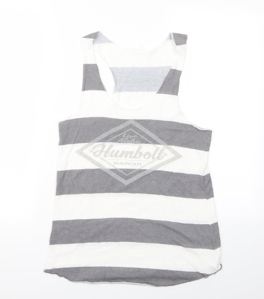 Front view of Humbolt women’s multicoloured striped basic t-shirt - humbolt
