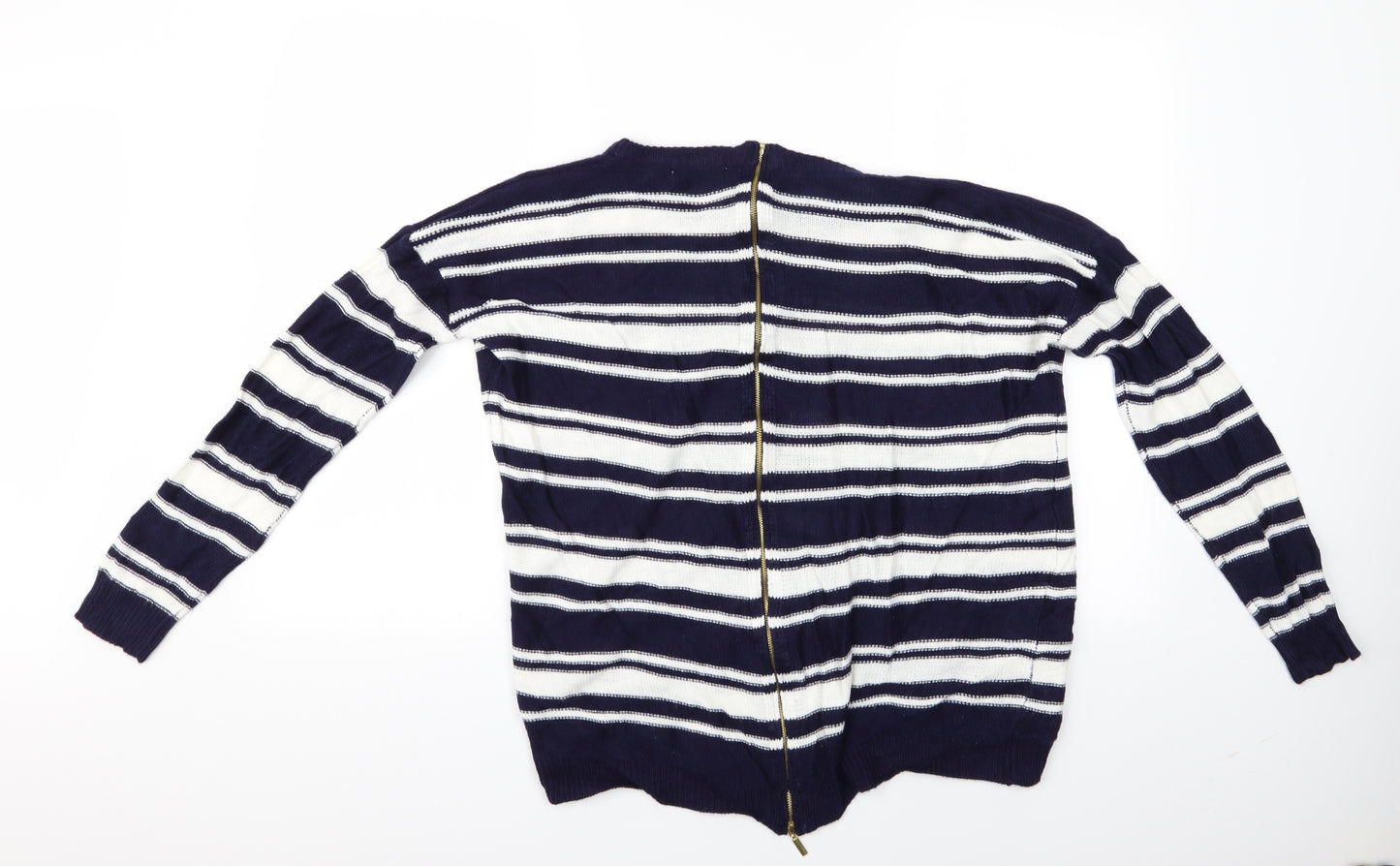 Brave Soul Womens Multicoloured Striped  Pullover Jumper Size 12  - Brave Soul London - Zip Back Sweater