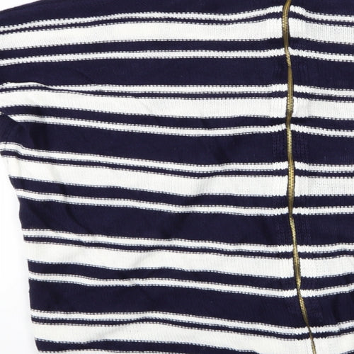 Brave Soul Womens Multicoloured Striped  Pullover Jumper Size 12  - Brave Soul London - Zip Back Sweater