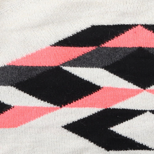 River Island Womens Ivory Argyle/Diamond  Pullover Jumper Size 8  - River Island