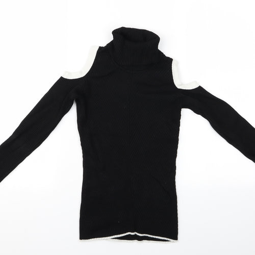 XOXO Womens Black   Pullover Jumper Size M  - cut out shoulder