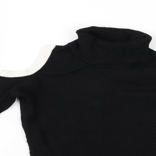 XOXO Womens Black   Pullover Jumper Size M  - cut out shoulder