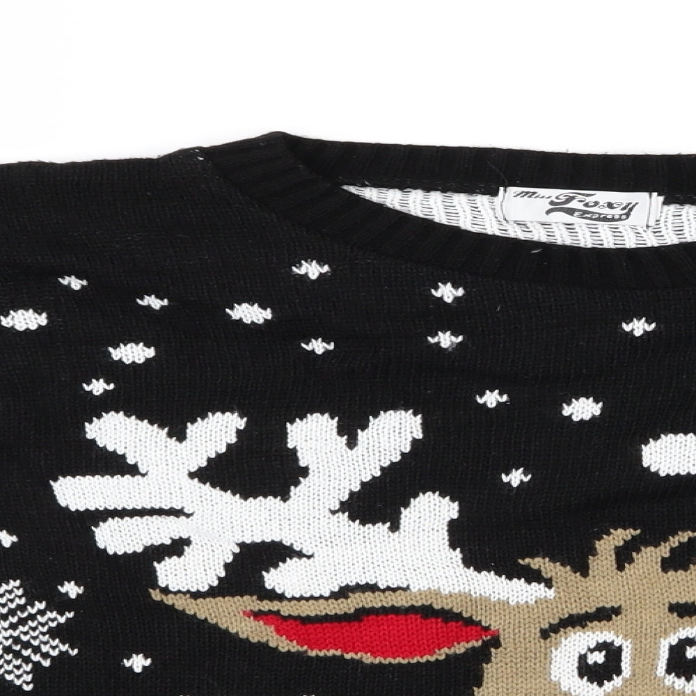 Miss Foxy Womens Multicoloured Animal Print  Pullover Jumper   - Miss Foxy Reindeer Christmas Jumper