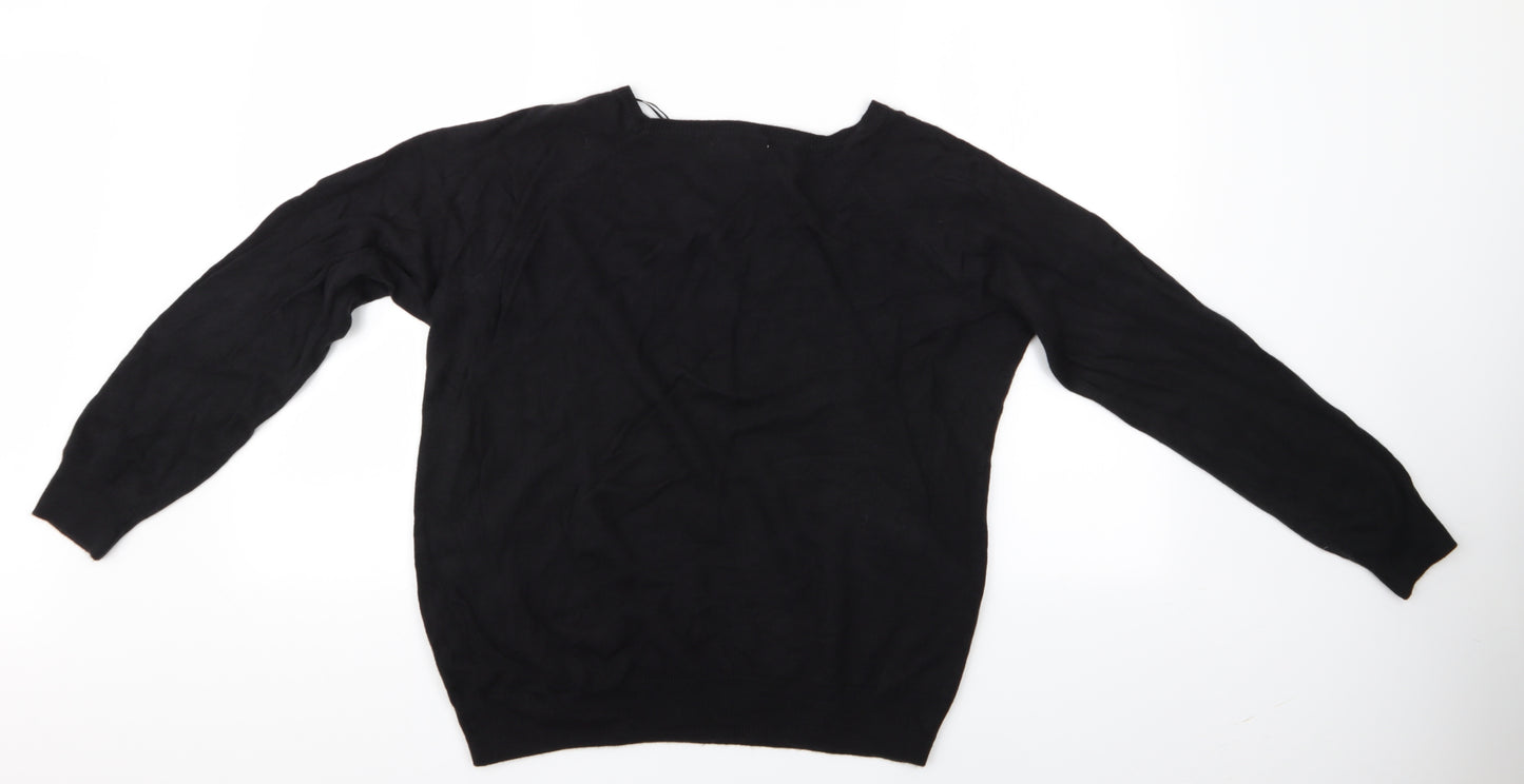 Marks and Spencer Womens Black   Pullover Jumper Size 16  - Beaded Jumper