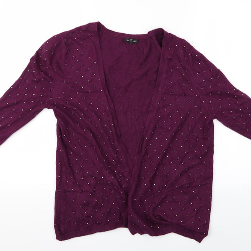 River Island Womens Purple   Cape Jumper Size 12  - River Island beaded cardigan