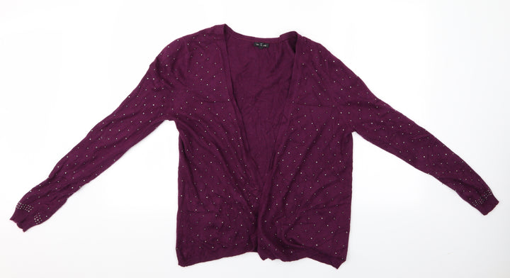 River Island Womens Purple Cape Jumper Size 12 - River Island beaded cardigan