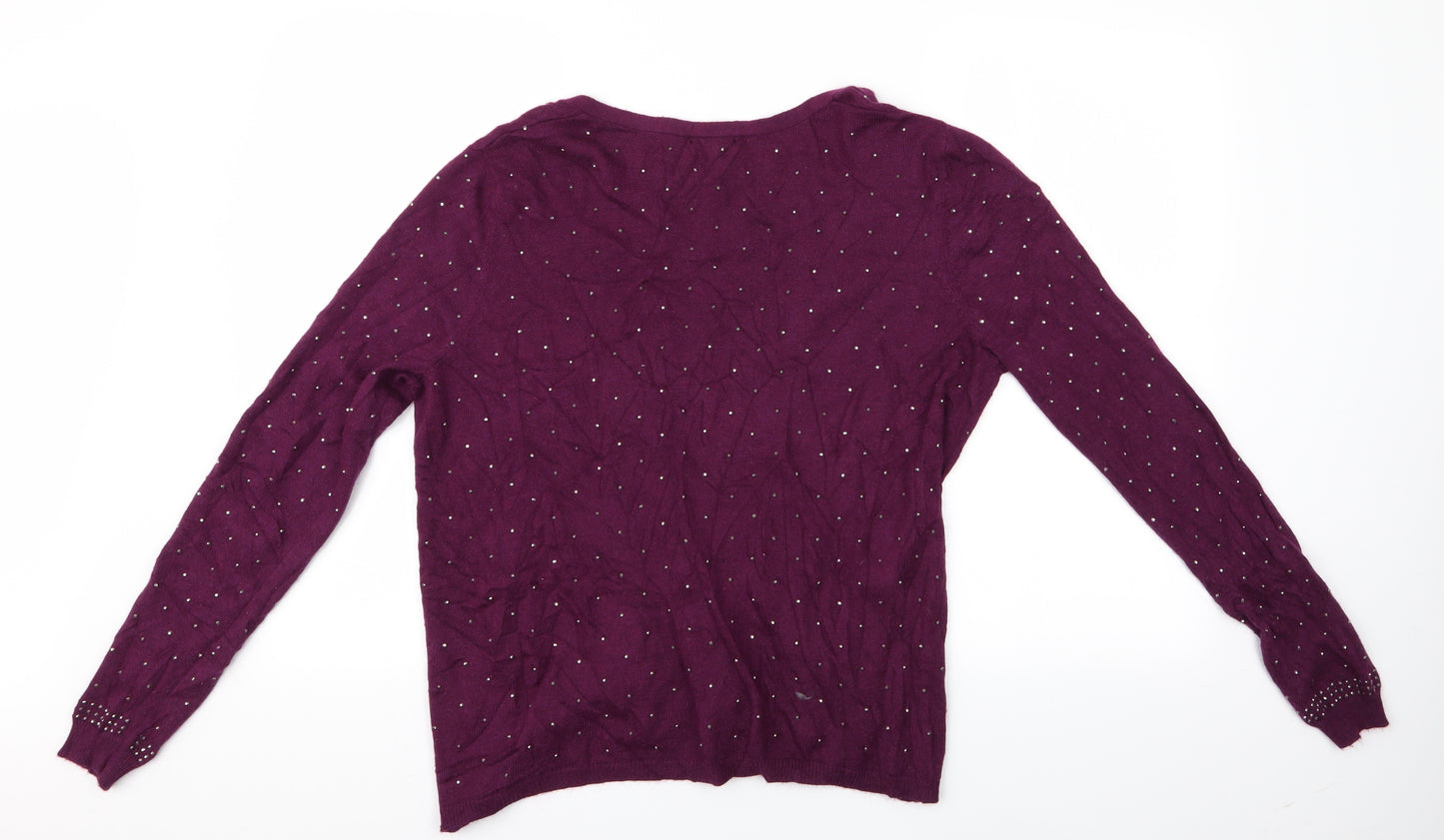River Island Womens Purple   Cape Jumper Size 12  - River Island beaded cardigan