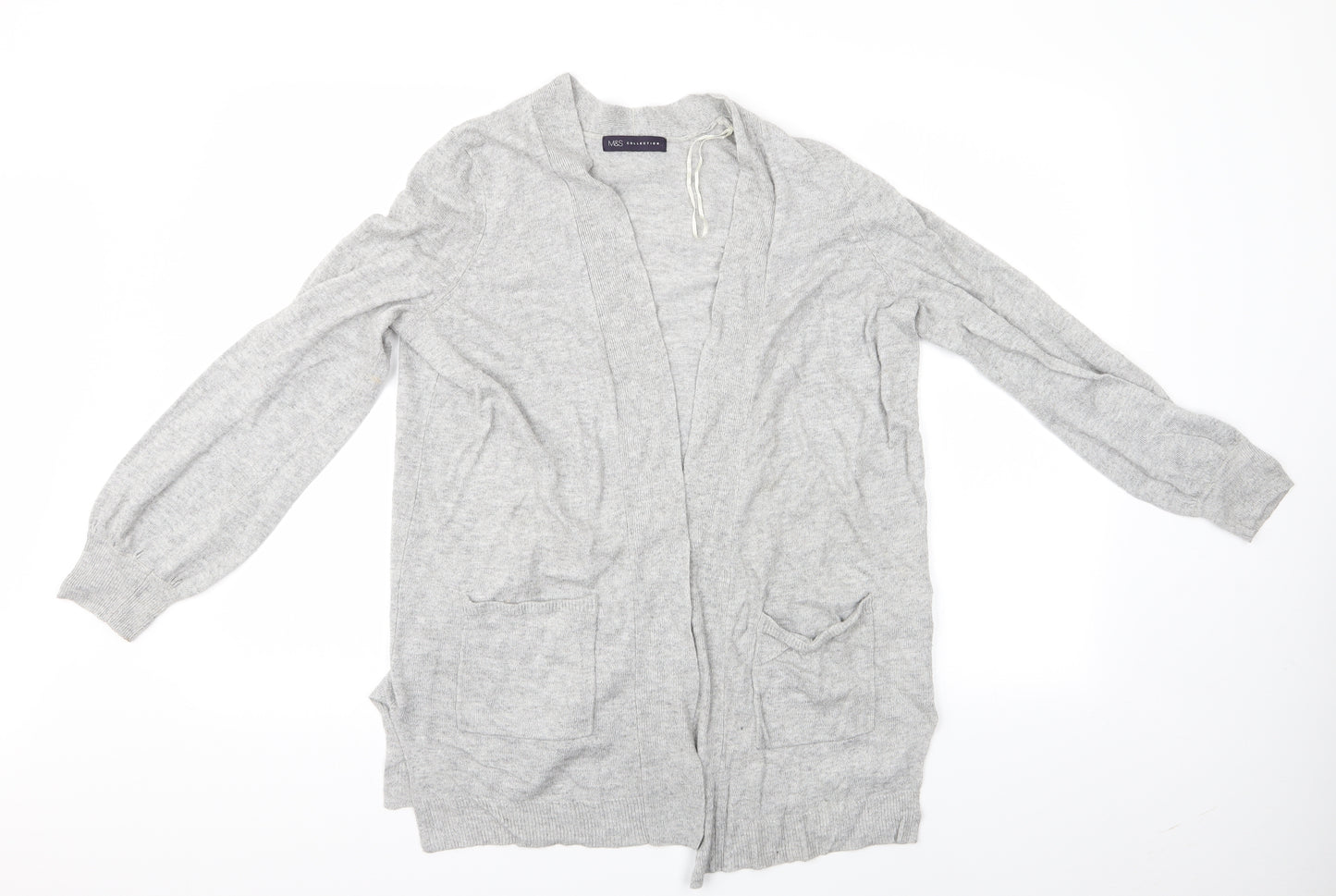 Marks and Spencer Womens Grey   Cardigan Jumper Size M  - Longline Cardigan