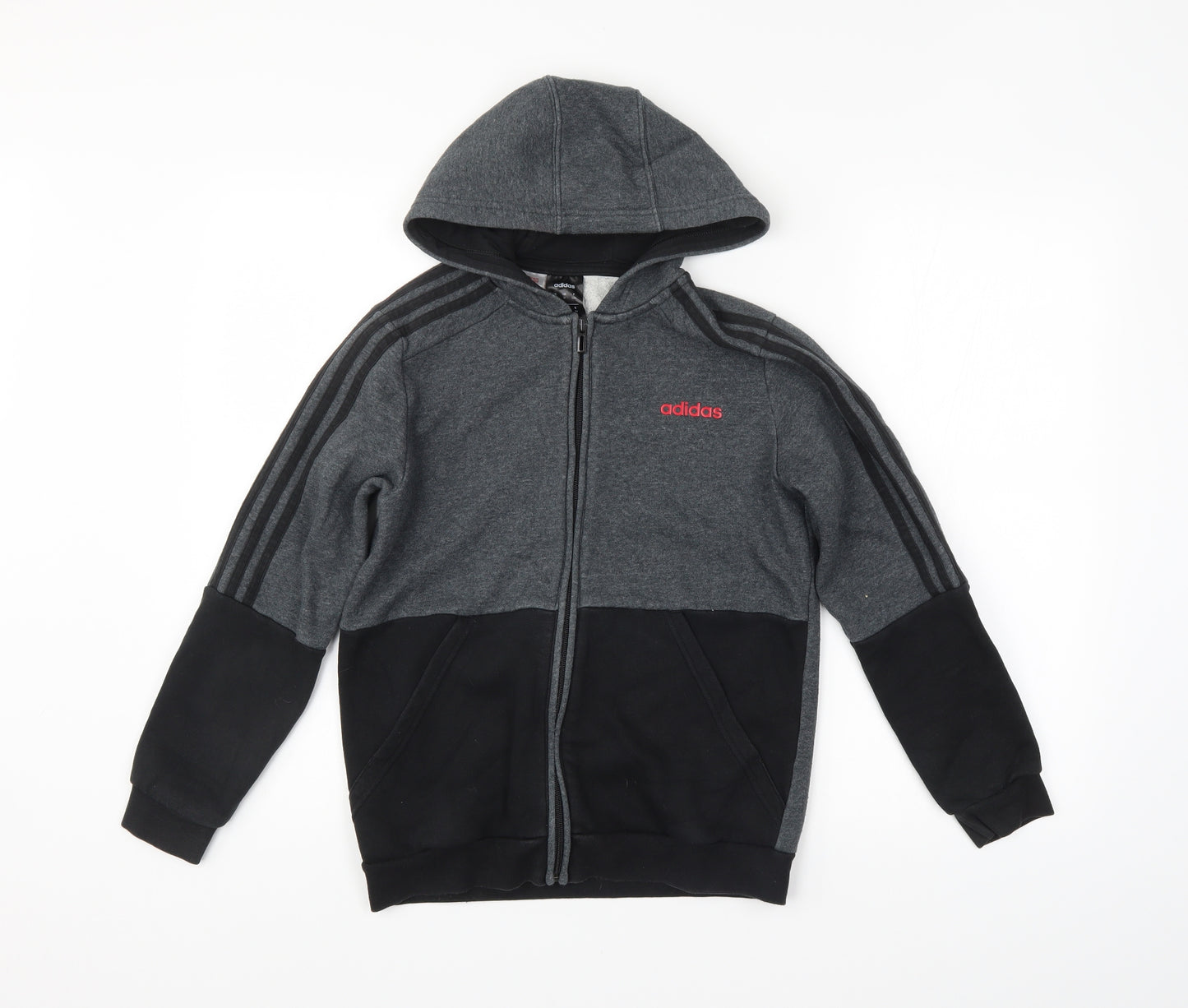 adidas Boys Grey Spotted  Full Zip Hoodie Size 11-12 Years