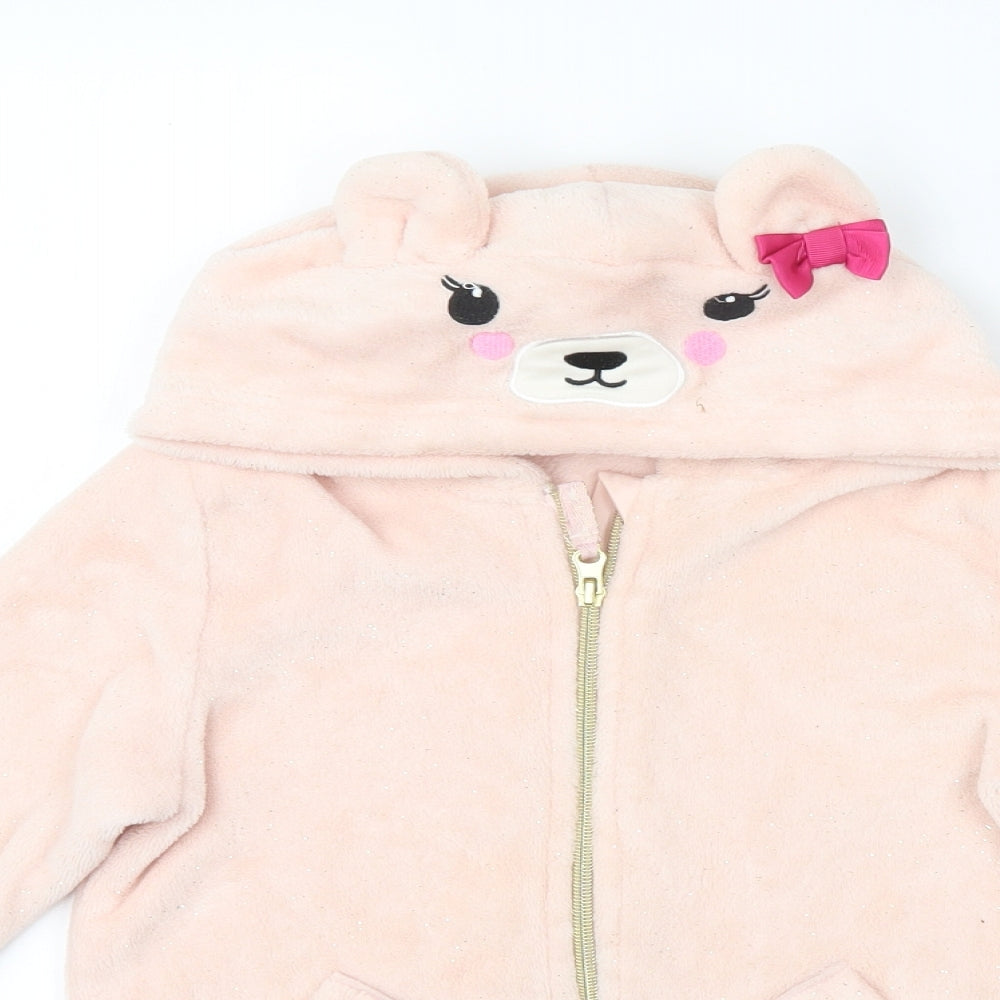 H&M Girls Pink   Full Zip Hoodie Size 5-6 Years