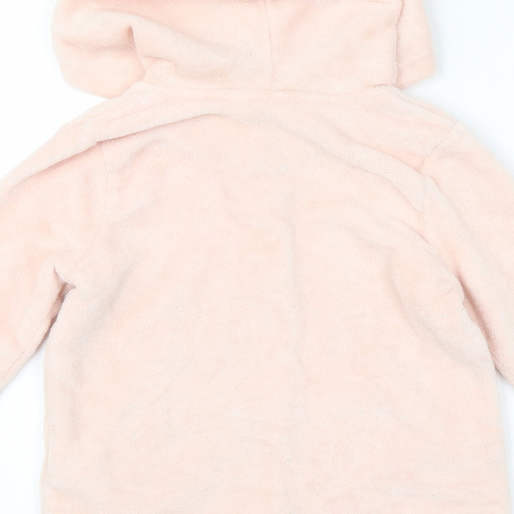 H&M Girls Pink   Full Zip Hoodie Size 5-6 Years