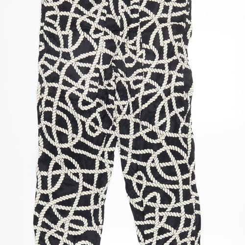 Nooki London Womens Black Geometric  Trousers  Size S L30 in