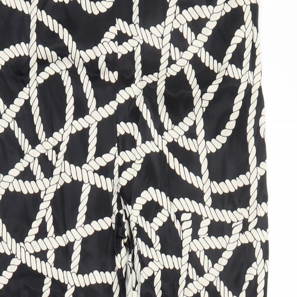 Nooki London Womens Black Geometric  Trousers  Size S L30 in