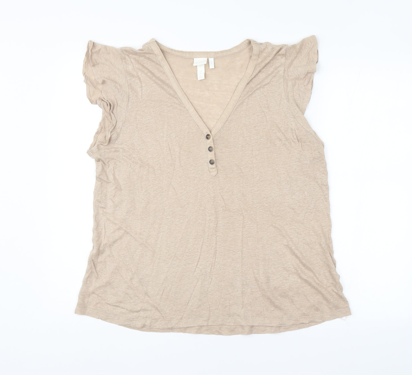 H&M Womens Brown   Basic Blouse Size L