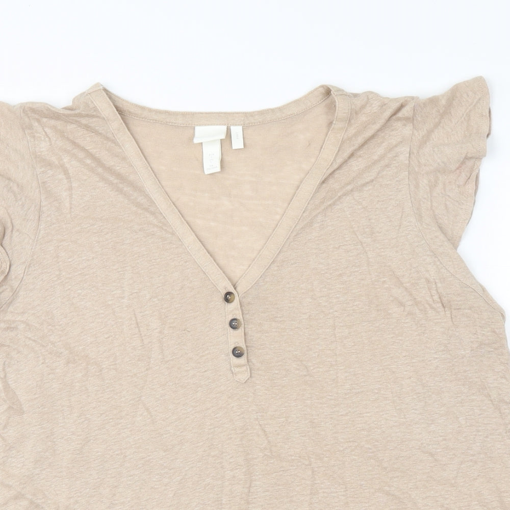 H&M Womens Brown   Basic Blouse Size L