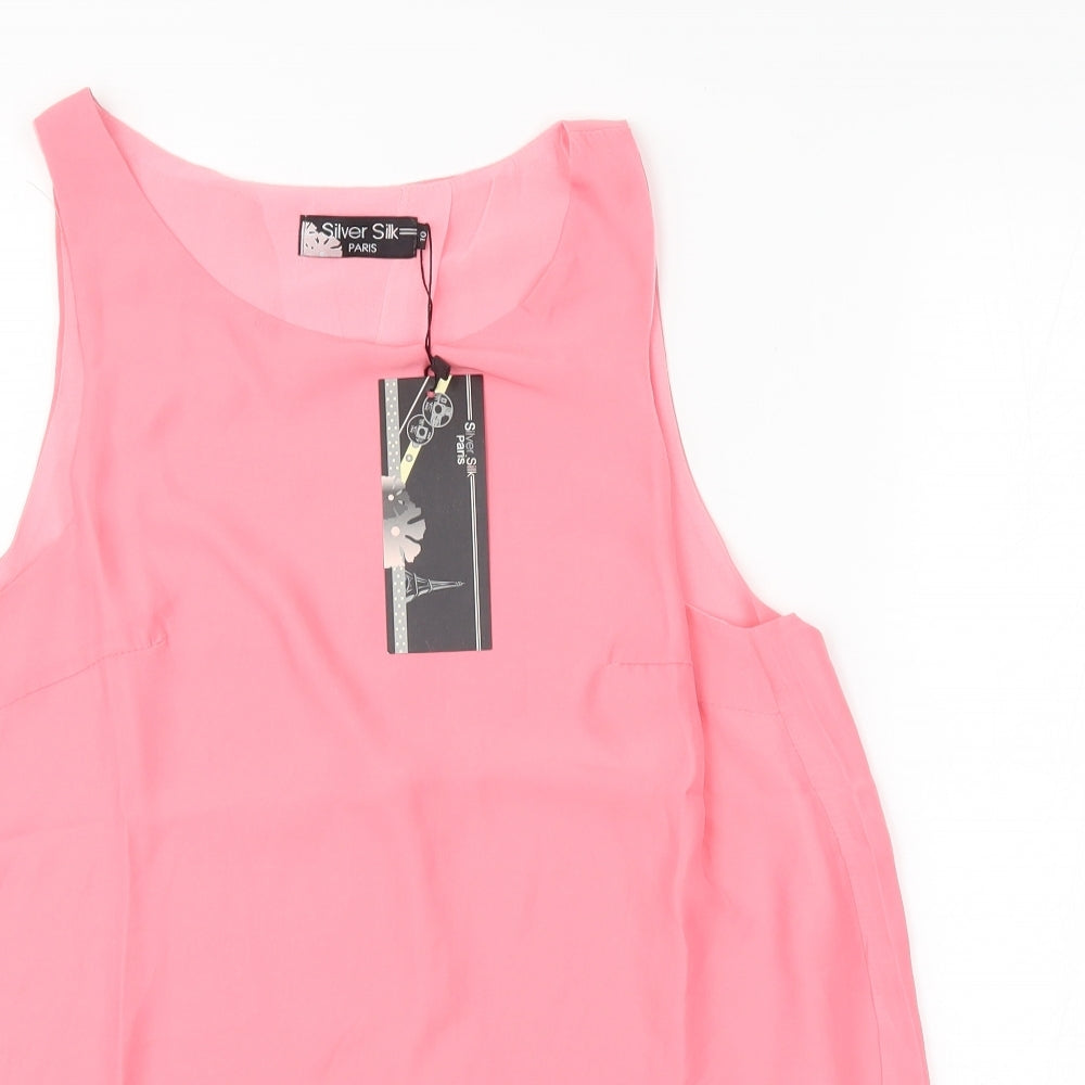SilverSilk Womens Pink   Basic Blouse Size 10