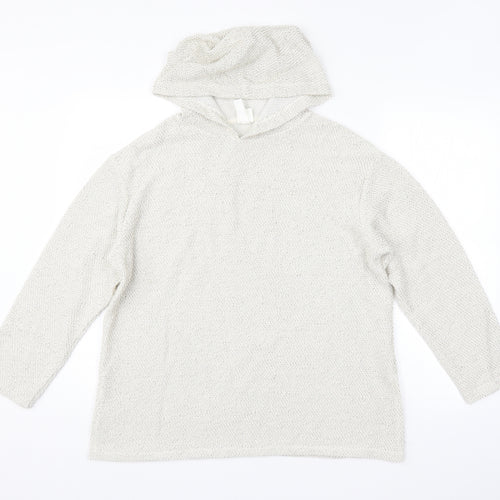 H&M Womens White   Pullover Hoodie Size S
