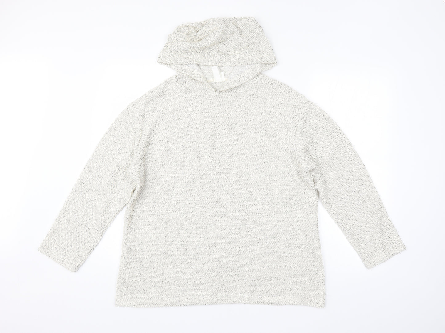 H&M Womens White   Pullover Hoodie Size S