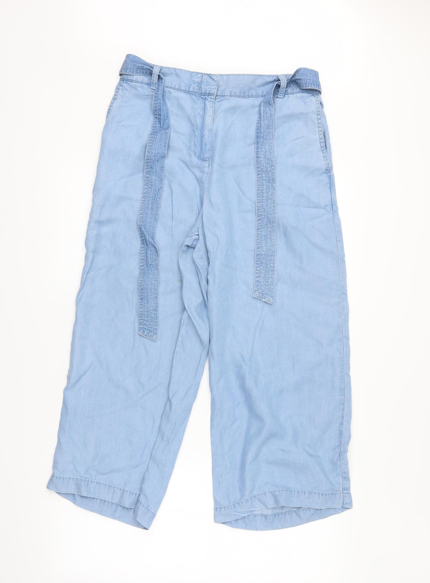 NEXT Womens Blue   Cropped Trousers Size 12 L25 in