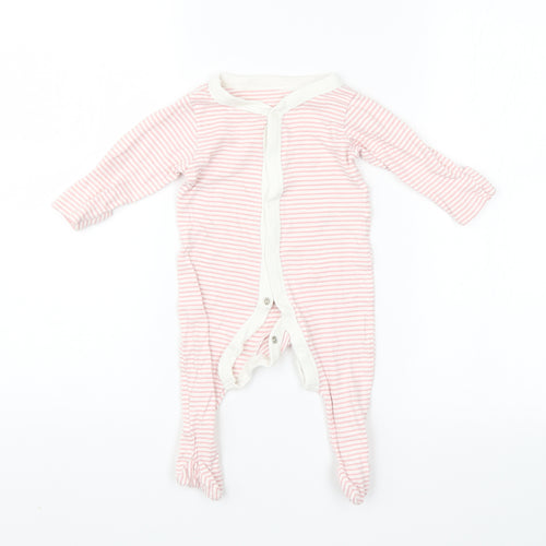 M&S Baby Pink Striped  Babygrow One-Piece Size 3-6 Months